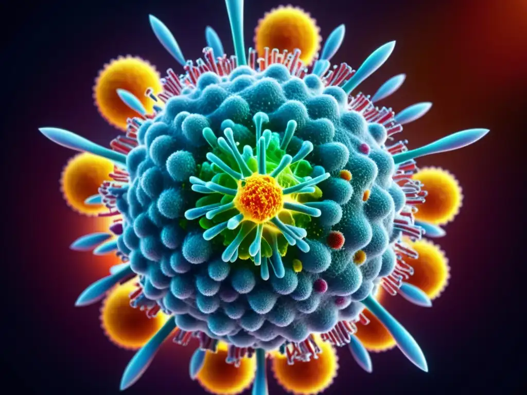 Combate viral: Anticuerpos atacan virus Imagen detallada de ataque de anticuerpos a virus, mostrando respuesta inmune a virus emergentes