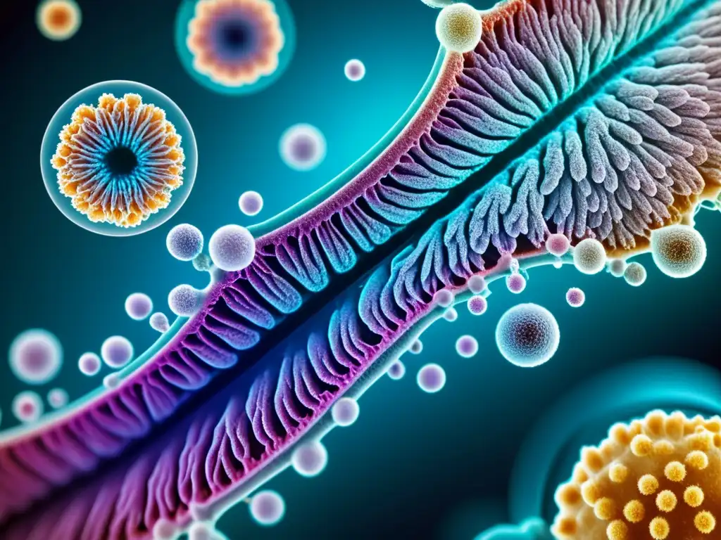 Microscopio revela células lupus Imagen detallada de microscopio muestra manifestaciones y opciones terapéuticas de lupus con colores vibrantes y detalles celulares