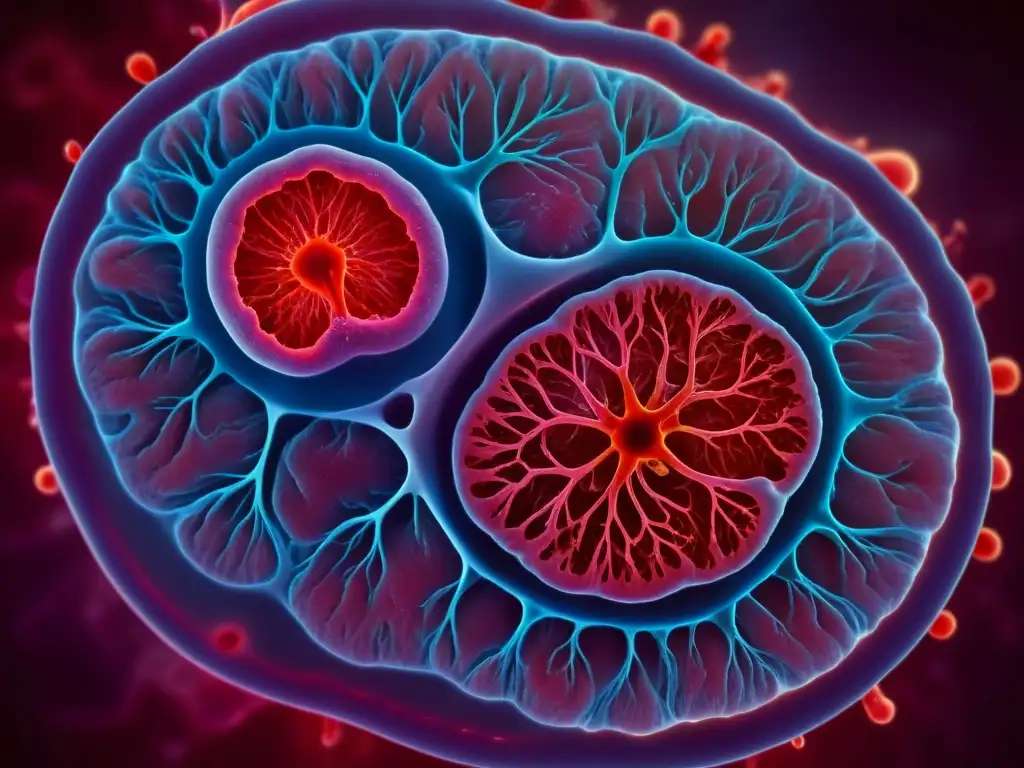 Placenta humana en alta resolución: el milagro de la vida Una imagen detallada de una placenta humana, destacando los cuidados inmunológicos durante el embarazo para la salud del bebé y la madre