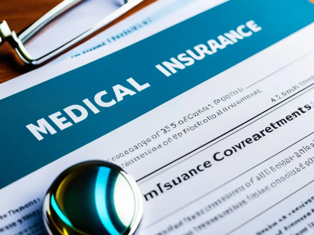 Política de Seguro Médico para Tratamientos Inmunológicos Una imagen detallada muestra una póliza de seguro médico con cobertura para tratamientos inmunológicos