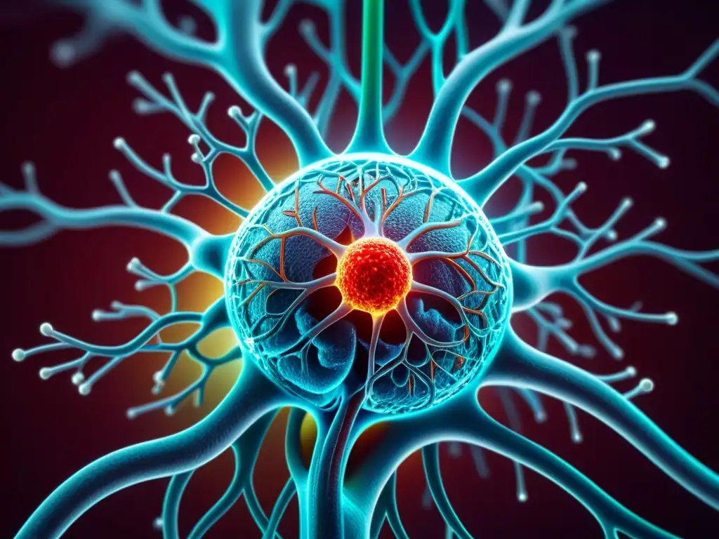 Red de inmunidad: células y anticuerpos en acción Una imagen detallada del sistema inmunológico humano, con células y vasos sanguíneos vibrantes, en un entorno médico futurista