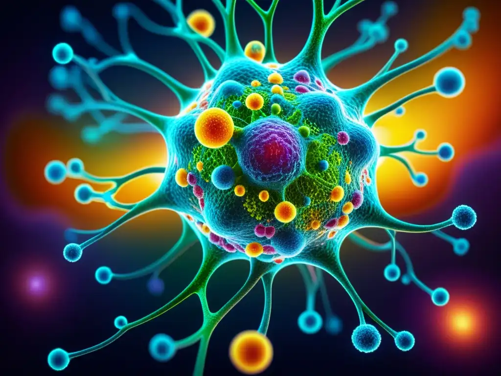 Imagen detallada del sistema inmunológico humano: vitalidad y sofisticación Una imagen detallada del sistema inmunológico humano, con células vibrantes y saludables, mostrando un equilibrio perfecto