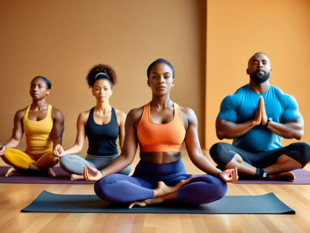 Vida activa: diversidad en el fitness Imagen de alta resolución con diversidad de personas participando en actividades físicas, promoviendo la salud y bienestar