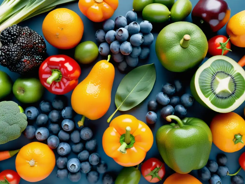 Exquisita variedad de frutas y verduras en alta definición 8K Imagen 8k de frutas y verduras vibrantes, ricas en color y textura