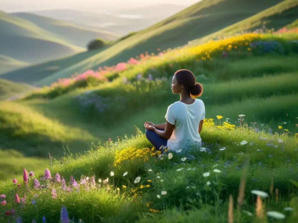 Meditación en la naturaleza: serenidad en 8K Imagen de meditación en la naturaleza con aplicaciones para controlar el estrés