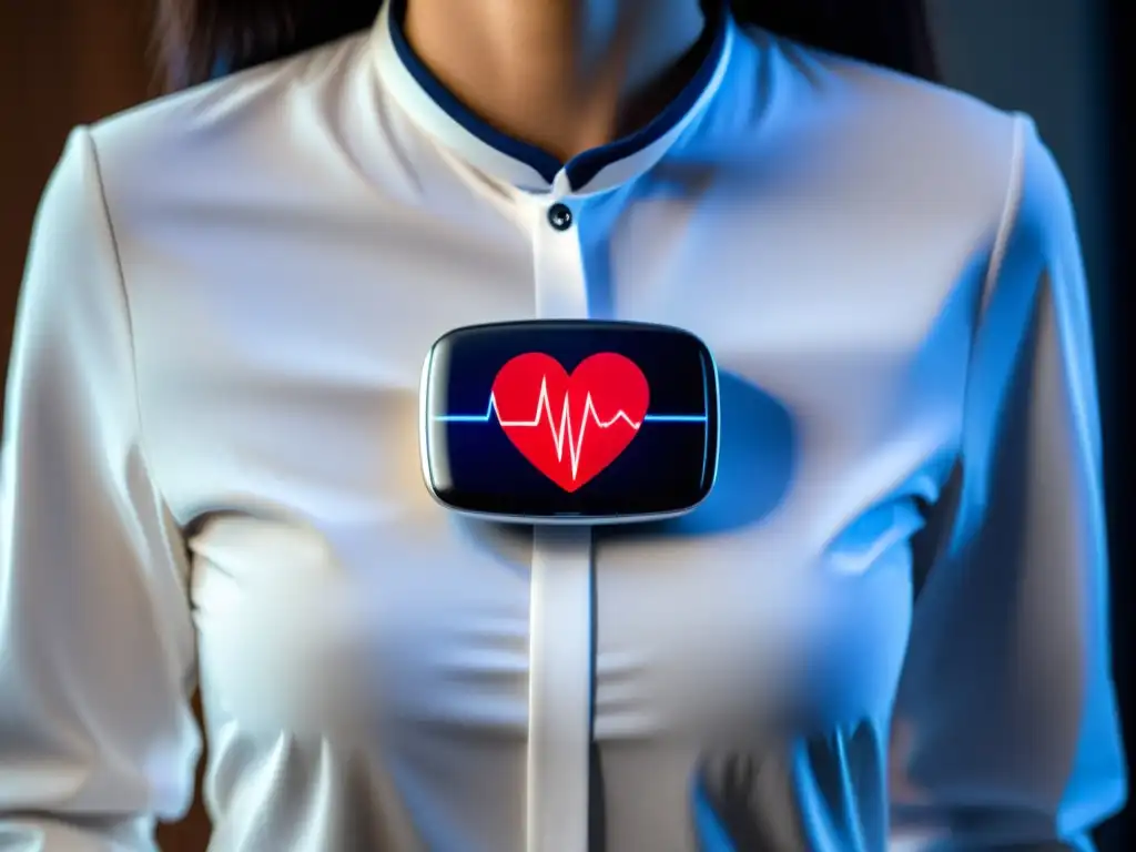 Monitor cardíaco portátil: tecnología de vanguardia en la salud Una imagen de alta resolución de un profesional usando un moderno ECG portátil, mostrando actividad cardíaca en tiempo real