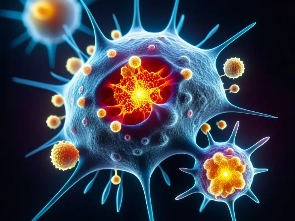 Combate de T células mod Imagen de terapia génica cáncer inmunidad: Tcélulas modificadas atacan células cancerosas con avanzada respuesta inmune