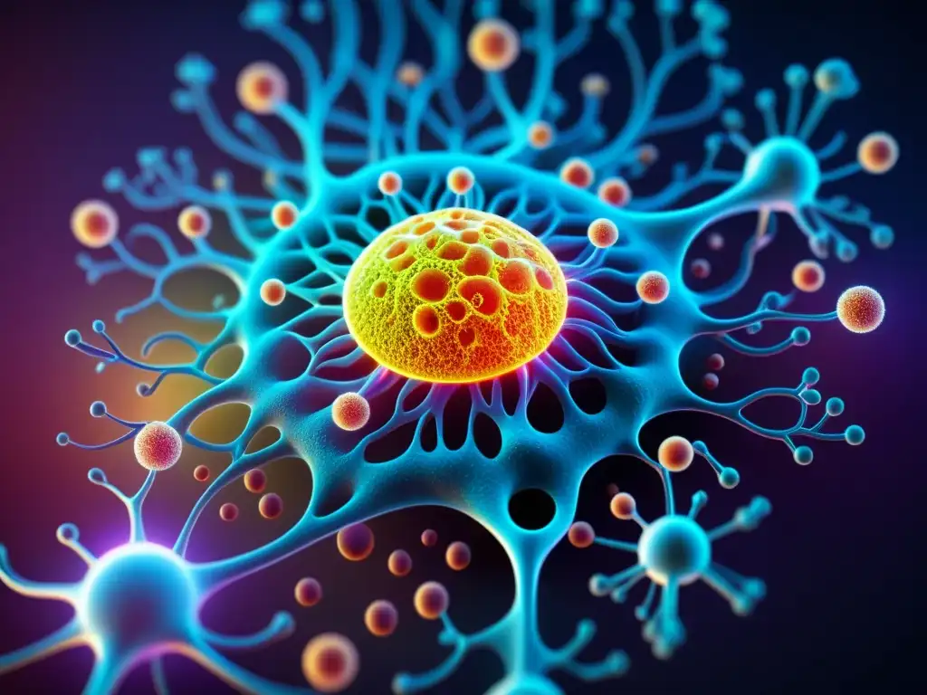 Interacción Medicación Psiquiátrica y Sistema Inmune en 8k Imagen ultradetallada en 8k de la interacción entre medicación psiquiátrica y células del sistema inmunológico