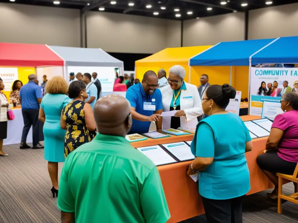 Imagen vibrante de feria de salud comunitaria