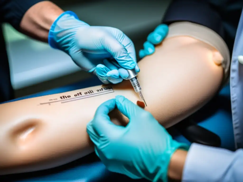Vacunación adulta: profesional médico con precisión La importancia de las vacunas para proteger el sistema inmunológico adulto durante la administración de una vacuna por un profesional médico