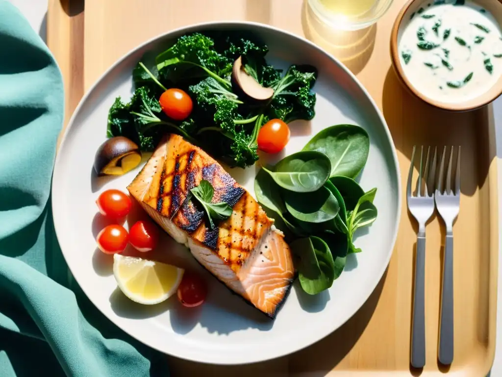 Una fotografía impresionante de un plato vibrante y nutritivo que resalta la importancia de la vitamina D3 en la dieta