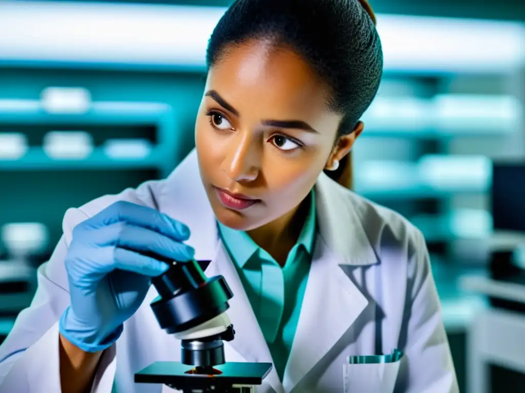 Un inmunólogo examina detalladamente una muestra en el laboratorio, destacando los beneficios de los proveedores de red