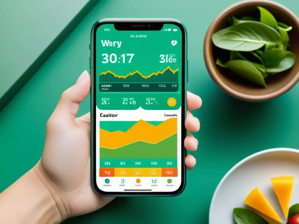 Interfaz de salud moderna y vibrante en pantalla de smartphone Interfaz de app de salud moderna y vibrante para fortalecer sistema inmunológico