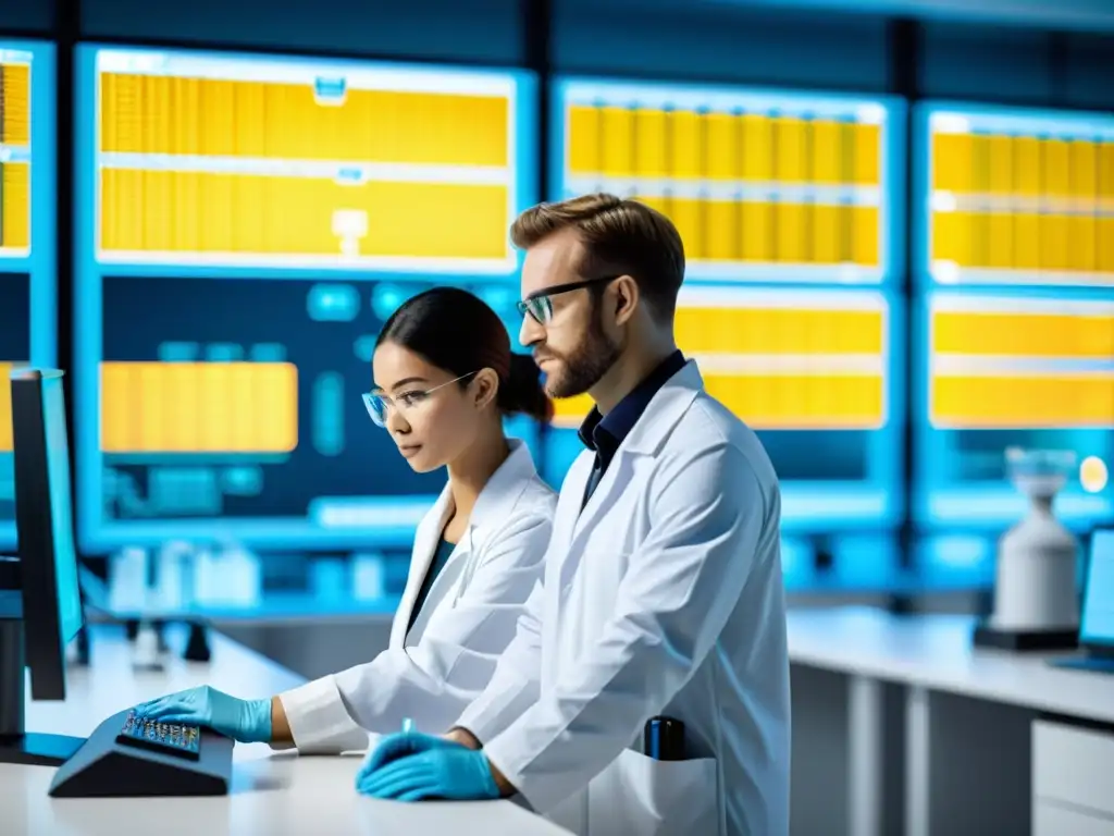 Investigación de vanguardia sobre curcumina y el sistema inmunológico Investigadores analizan los beneficios de la curcumina en el sistema inmunológico en un laboratorio moderno y luminoso