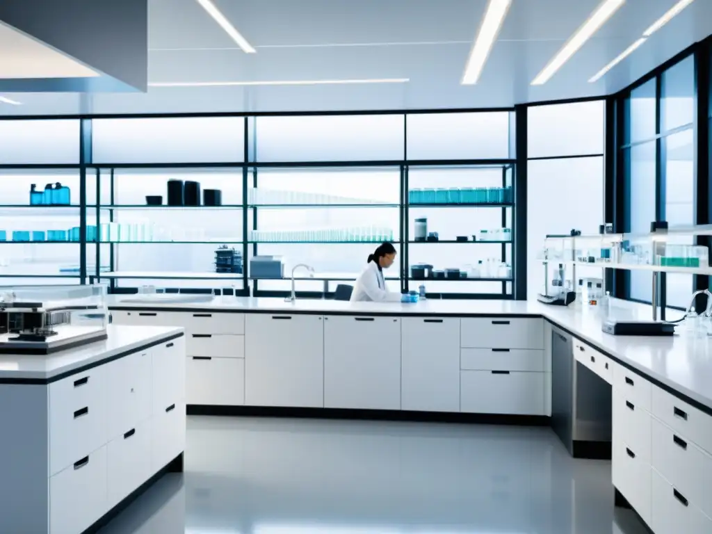 Moderno laboratorio de inmunología: científicos trabajando en 8k Un laboratorio moderno en 8k con científicos investigando potenciadores de inmunidad con evidencia científica