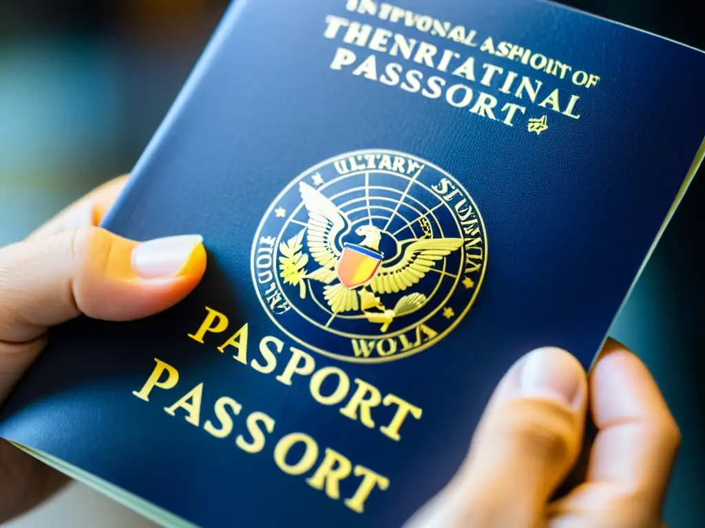 Pasaporte lleno de sellos: experiencia global Una mano sostiene un pasaporte con múltiples sellos de entrada, mostrando un viaje global y seguro internacional enfermedades inmunológicas