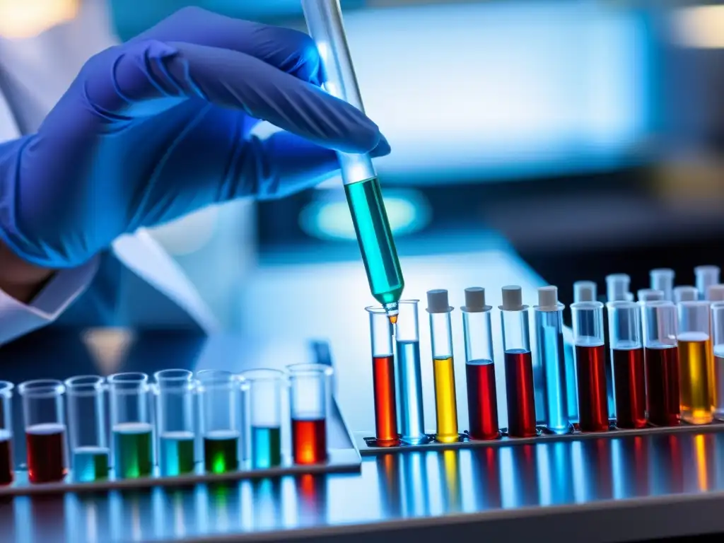 Análisis biomarcadores tiroideos: Precisión y Tecnología Manos expertas realizan pruebas de biomarcadores para detección temprana de tiroiditis Hashimoto en moderno laboratorio científico