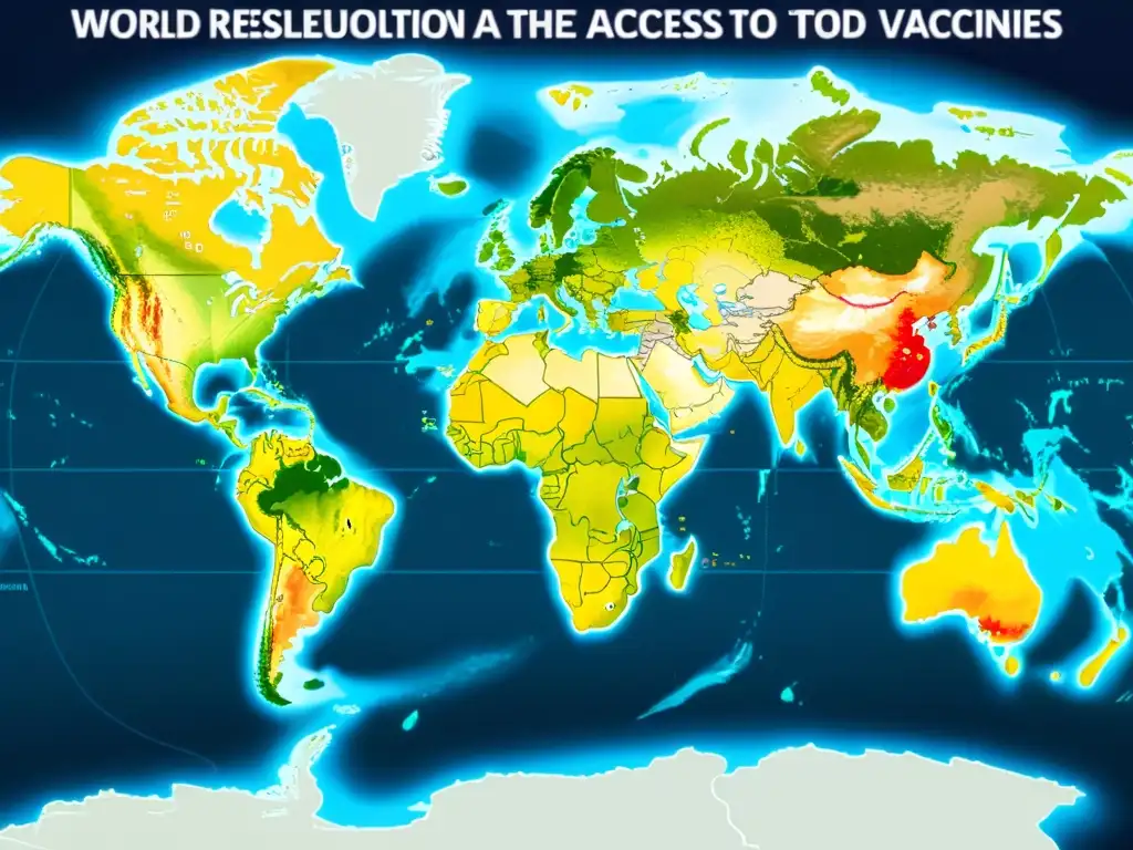 Mapa mundial detallado muestra acceso desigual a vacunas Mapa mundial detallado con niveles de acceso desigual a vacunas