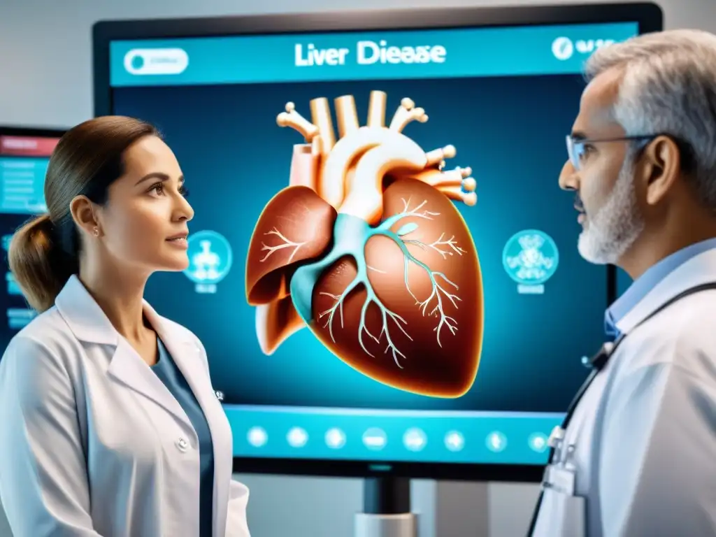 Un médico experto explica opciones de tratamiento para la hepatitis autoinmune a un paciente en una clínica moderna