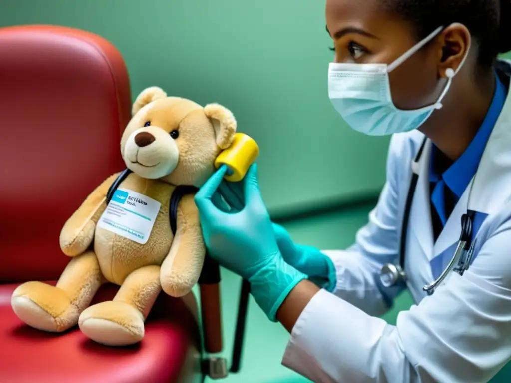 Un médico administra vacuna a un niño con cariño y profesionalismo para fortalecer su sistema inmunológico
