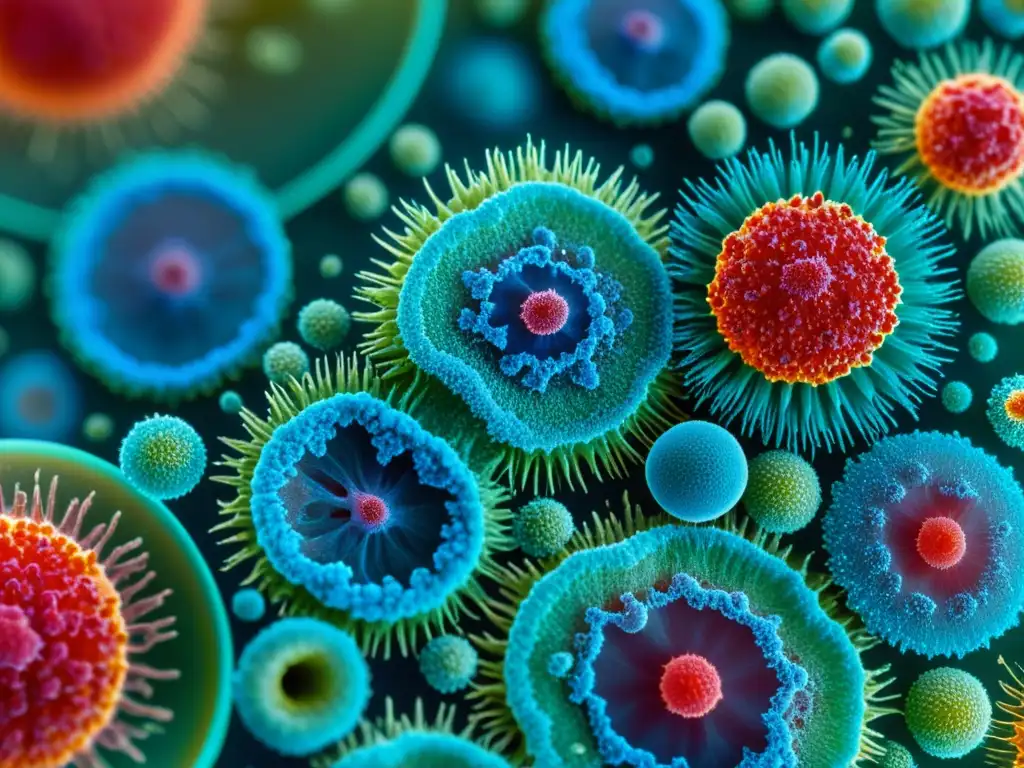 Batalla inmune: Microscopio muestra células atacando virus Microscopio muestra células inmunitarias atacando virus con colores vibrantes, reflejando avances recientes en vacunas inmunidad