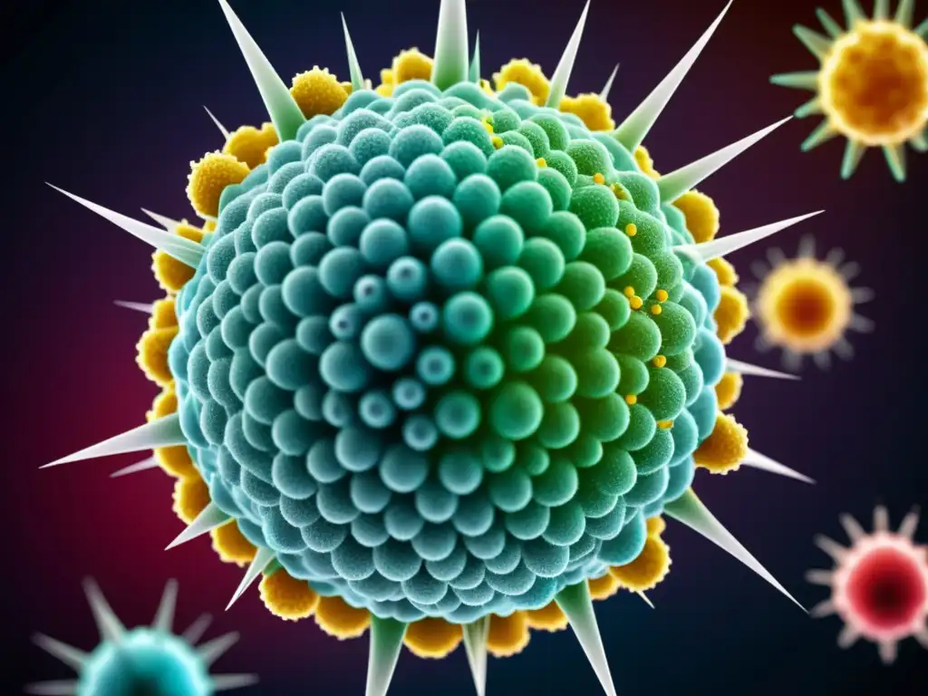 Microscopio electrónico: Desarrollo de vacunas y estructura molecular Microscopio electrónico muestra desarrollo de vacunas para inmunidad, con detalles vívidos y estructuras moleculares