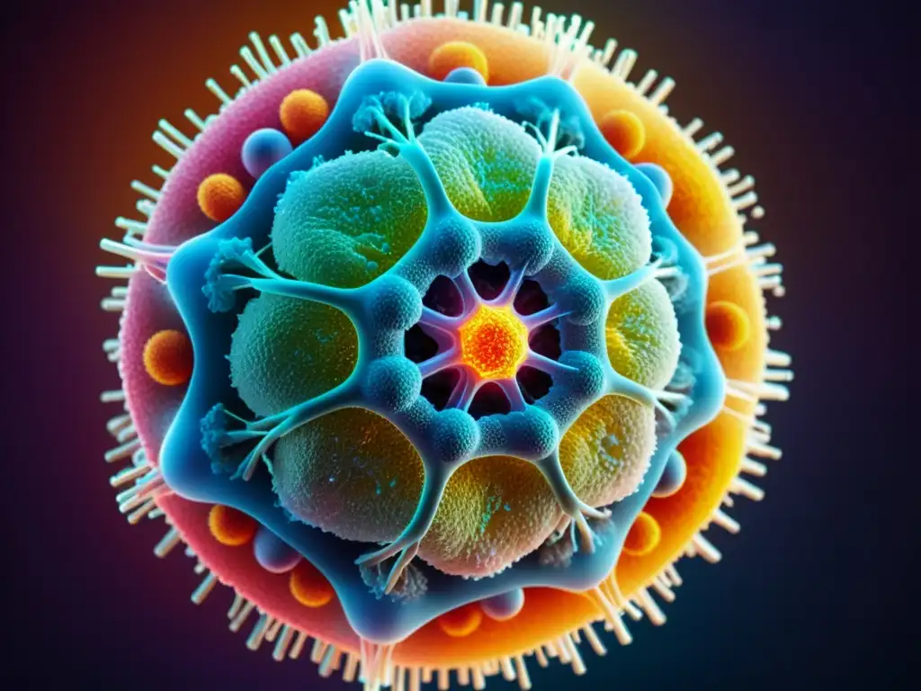 Modelo tridimensional del sistema inmune humano Modelo tridimensional del sistema inmunológico humano con detalles biológicos y algoritmos de IA, fusionando ciencia y tecnología
