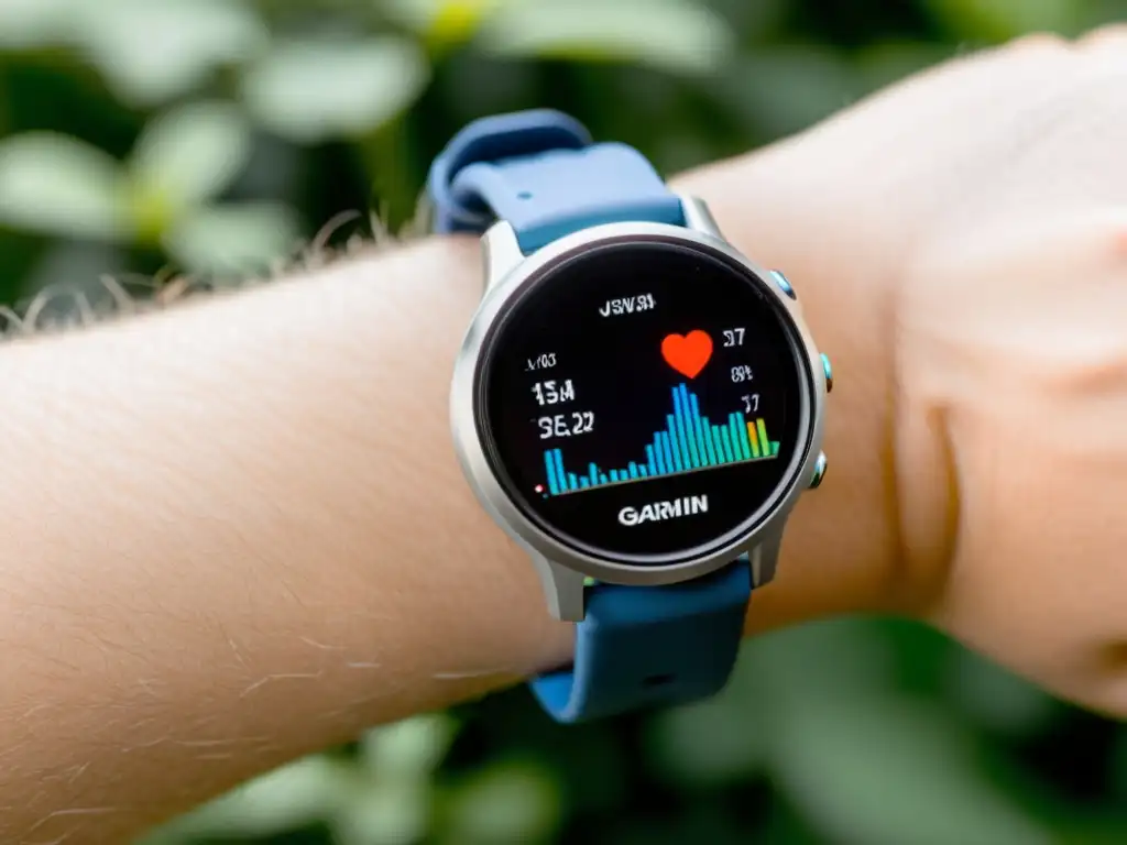Un moderno dispositivo de monitoreo inmunológico para uso doméstico, mostrando datos detallados de análisis del sueño y seguimiento de la actividad