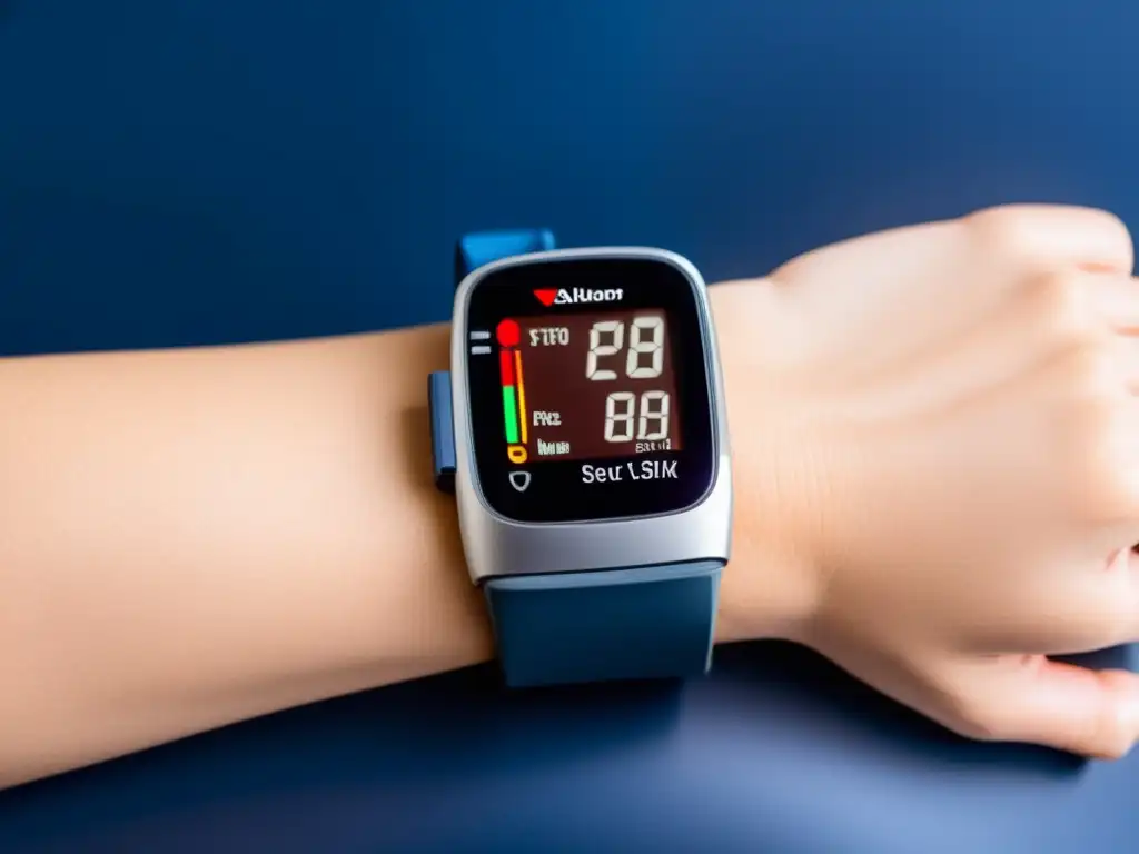 Monitor de presión arterial Bluetooth en brazo Un monitor de presión arterial Bluetooth envuelto en el antebrazo, fortaleciendo el sistema inmunológico humano