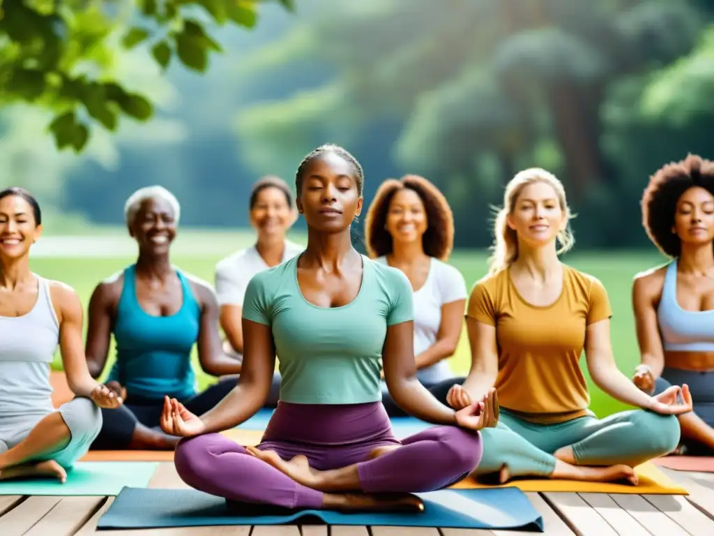 Mujeres activas promoviendo salud inmune Mujeres diversas promoviendo la salud inmunológica a través de yoga, cocina y bienestar al aire libre