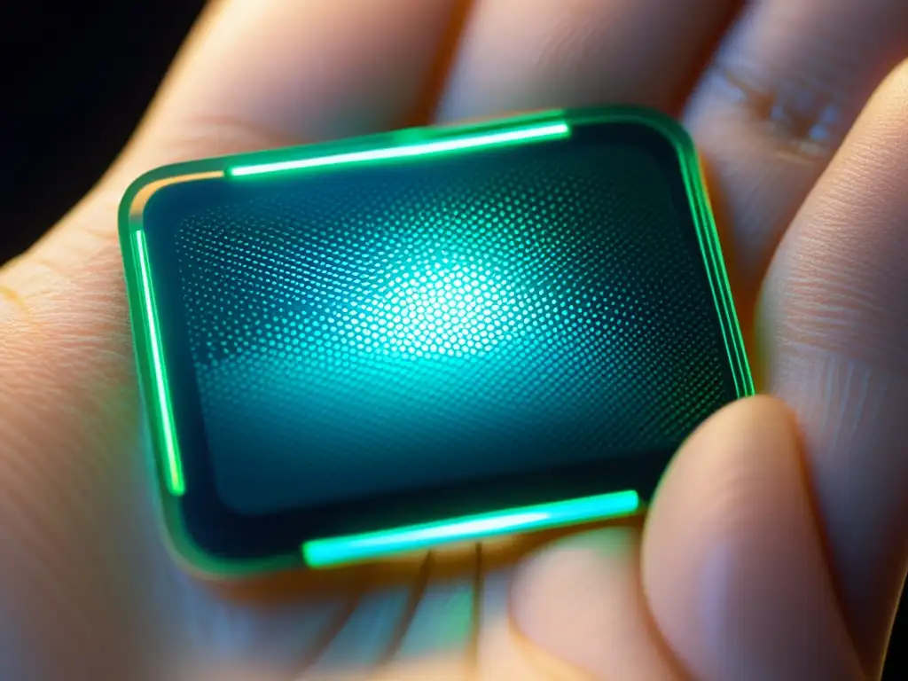 Sensor biomédico de piel: inmunidad en tiempo real Un parche transdérmico inteligente de vacunación, con sensores microscópicos brillantes capturando datos del sistema inmune del cuerpo