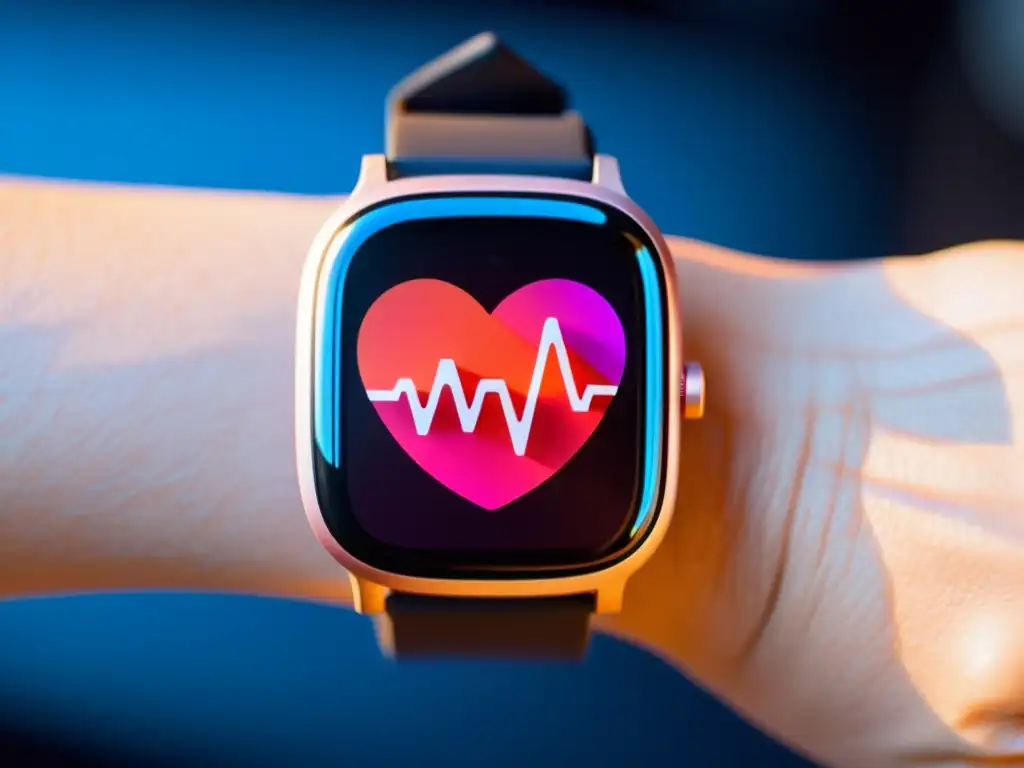Un reloj inteligente moderno muestra datos detallados del monitoreo de salud, incluyendo el sistema inmunológico
