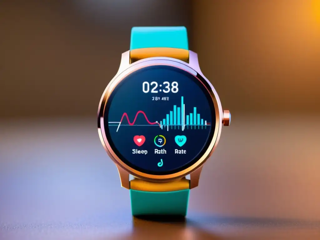 Un reloj inteligente moderno muestra métricas de salud y datos del sistema inmunológico en un diseño futurista