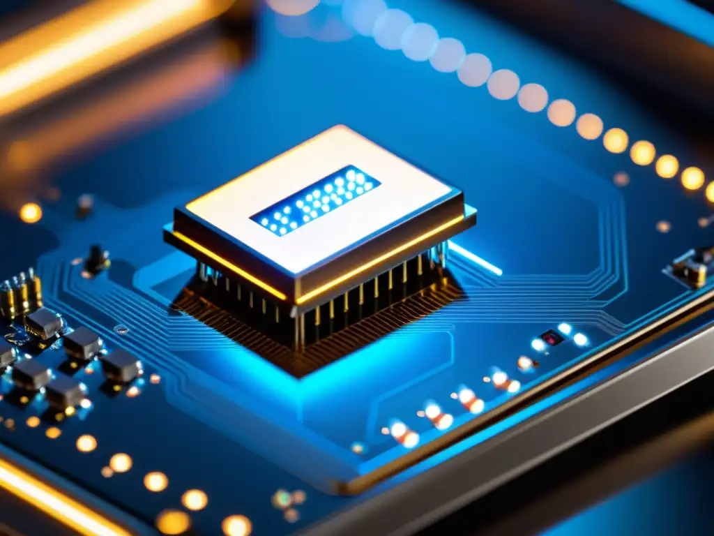Sensor UV de última generación: detalle tecnológico y diseño futurista Un sensor UV de última generación con circuitos intrincados y tecnología avanzada