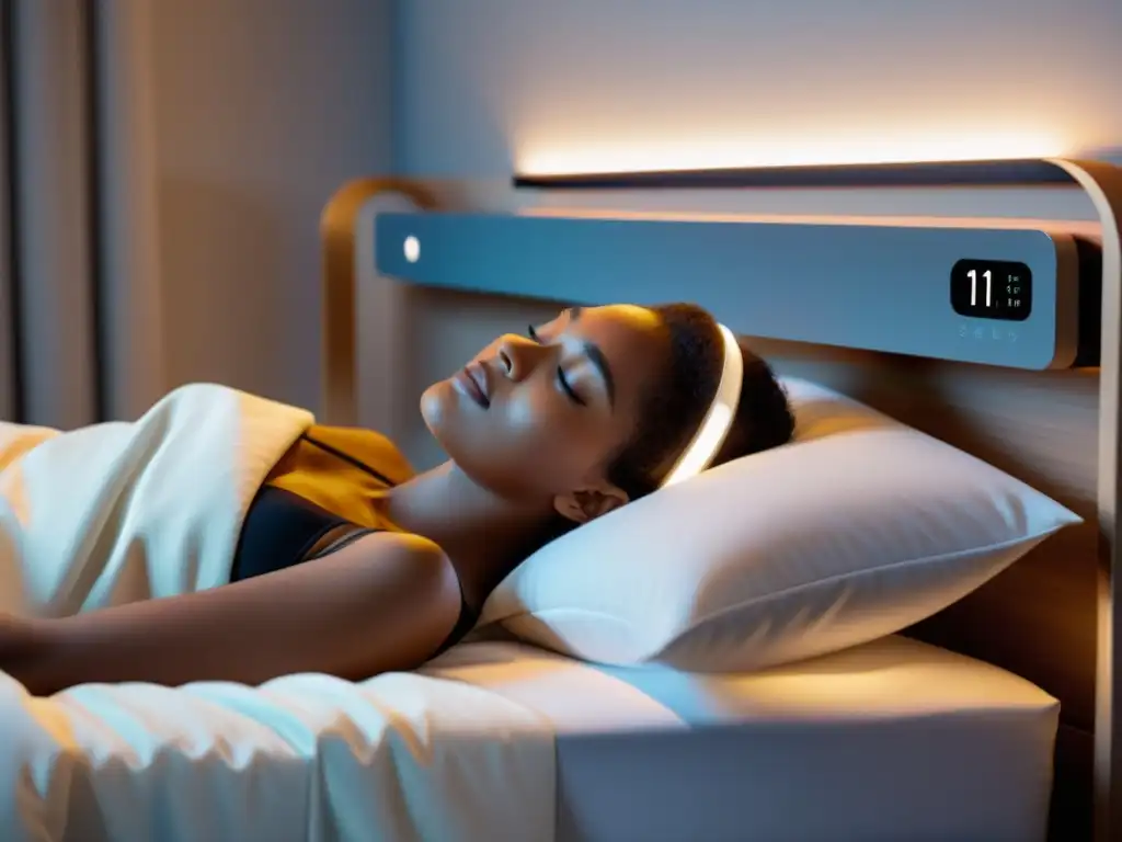 Sistema de Monitoreo del Sueño de Alta Tecnología: Análisis de Datos en 8k Un sistema de monitorización del sueño de alta tecnología con diseño moderno