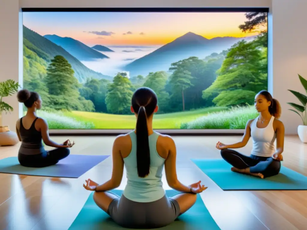 Workshop virtual de meditación: serenidad y profesionalismo Talleres online para gestionar estrés: Un entorno virtual sereno y moderno con ejercicios de meditación y diversidad de participantes