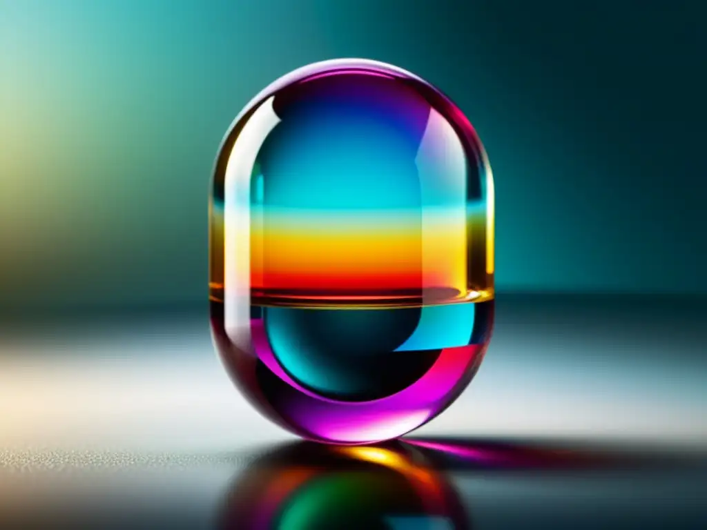 Suplemento inmune líquido en cápsula: innovación vibrante Vibrante cápsula transparente con líquido inmunológico vs cápsulas, reflejando moderna innovación líquida
