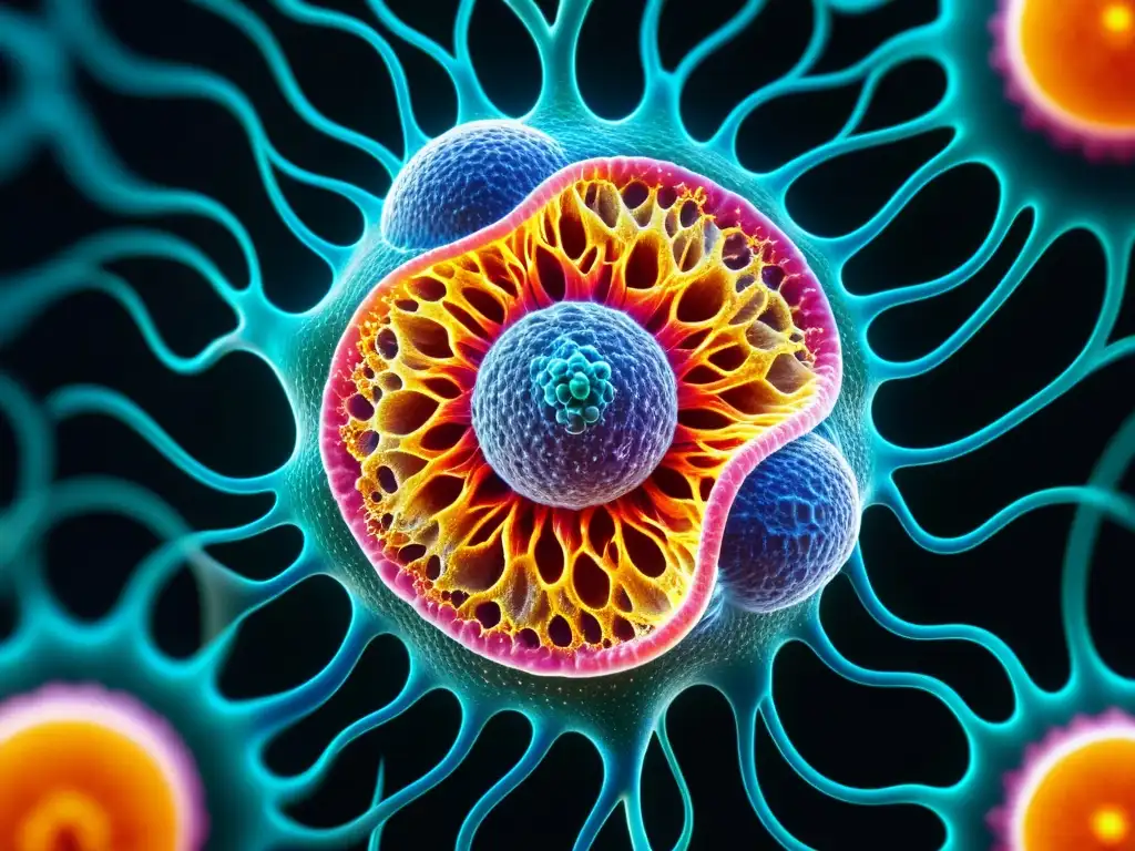 Vibrante imagen de una célula inmune con suplementación de magnesio para inmunidad, resaltando vitalidad y resiliencia