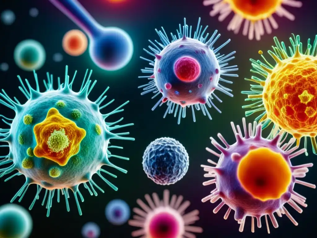 Microcosmos Vivo: Inmunidad y Equilibrio de pH en 8K Vibrante imagen 8k de células inmunes saludables en equilibrio de pH corporal