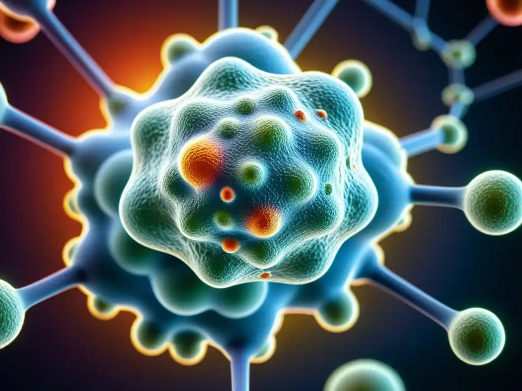Zinc y Sistema Inmune: Conexión Vital Vibrante representación de la importancia del zinc en inmunidad, con detallada molécula rodeada de células inmunes pulsantes