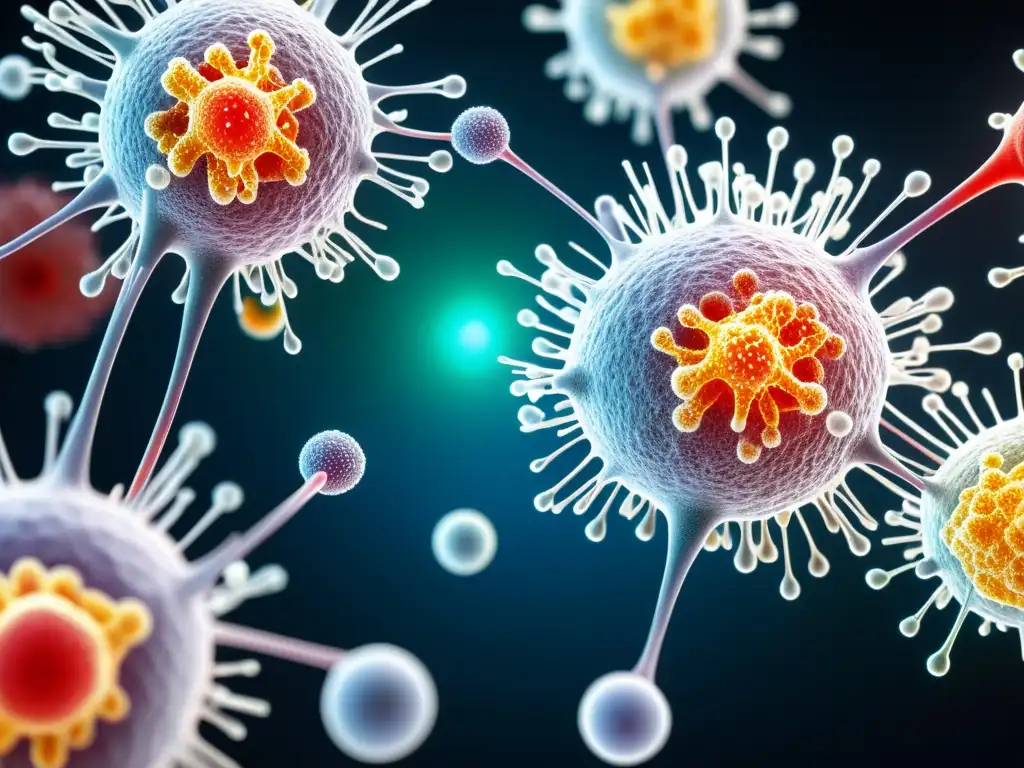 Compleja batalla inmune infantil en detalle Vibrante sistema inmune infantil combatiendo patógenos, potenciar sistema inmune niños epidemias