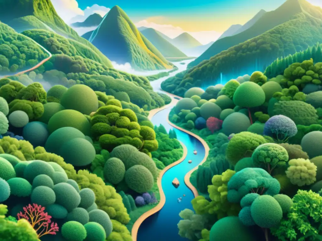 Ilustración vibrante del sistema inmune humano en acción Vibrante ilustración del sistema inmunológico humano y su conexión con el poder curativo de la naturaleza