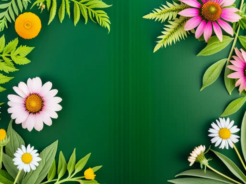 Herbolaria vibrante: 8k de plantas medicinales en un paisaje saludable Vibrante variedad de plantas medicinales para el sistema inmunológico y alergias, creando una escena de salud y vitalidad