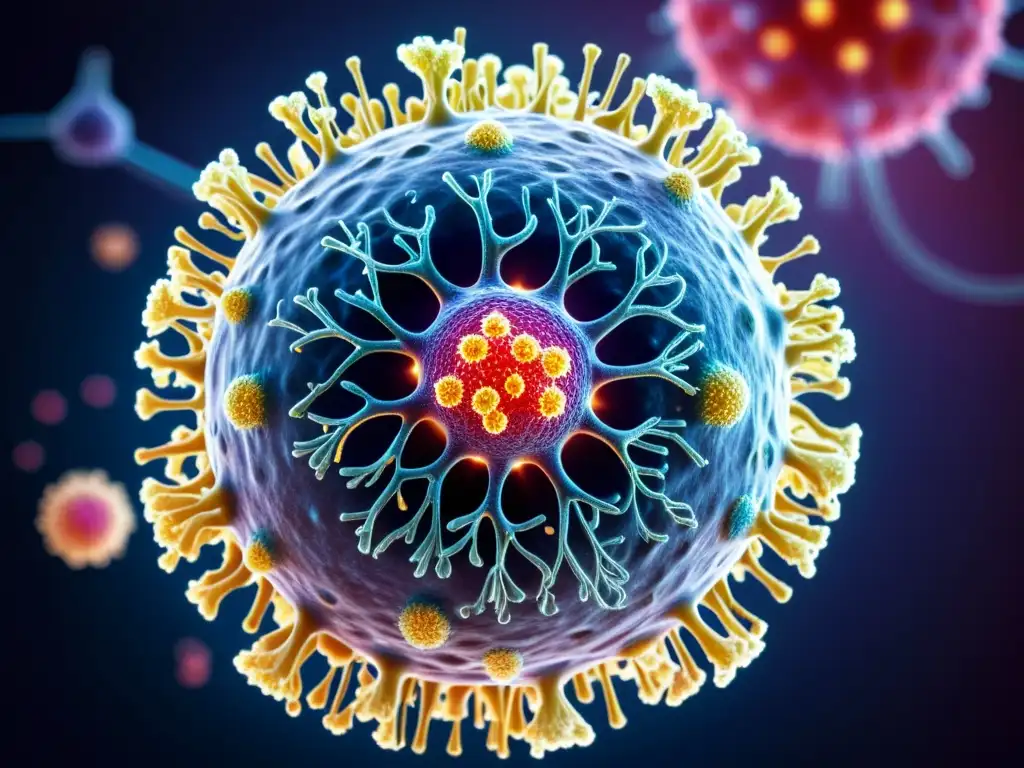 Interacción vírica con células del sistema inmune Interacción dinámica entre virus y células del sistema inmune, destacando el desarrollo estrategias respuesta inmune virus emergentes