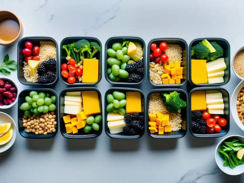 Preparación de comidas saludables en cocina minimalista Vista detallada de comida saludable y equilibrada para fortalecer el sistema inmunológico