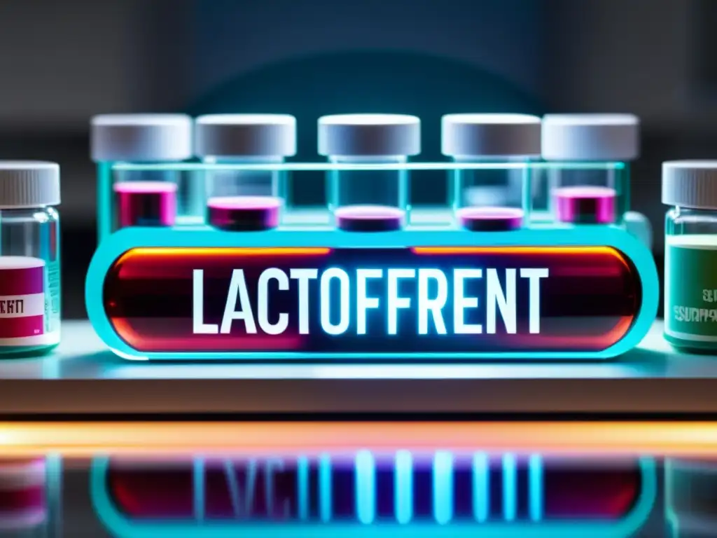Lactoferrin: Promoviendo inmunidad en laboratorio Vista detallada de laboratorio científico con suplemento de lactoferrina, microscopios y equipo científico